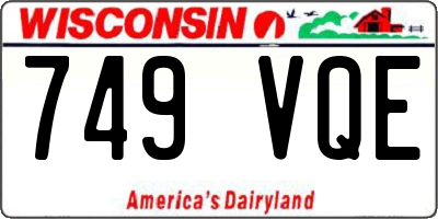 WI license plate 749VQE