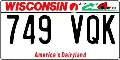 WI license plate 749VQK