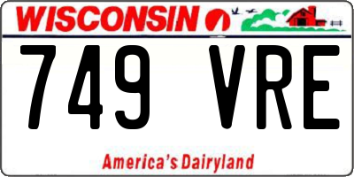 WI license plate 749VRE
