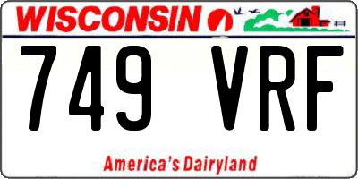 WI license plate 749VRF