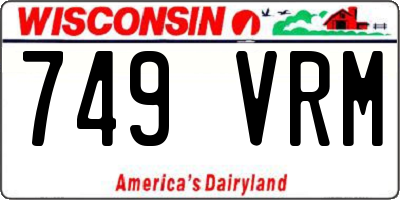 WI license plate 749VRM