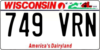 WI license plate 749VRN
