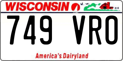 WI license plate 749VRO