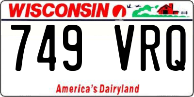 WI license plate 749VRQ