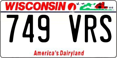 WI license plate 749VRS