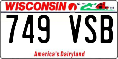 WI license plate 749VSB