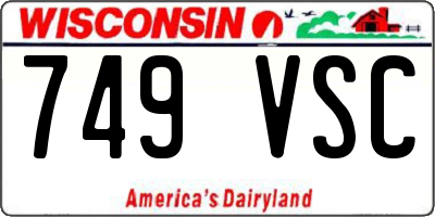 WI license plate 749VSC