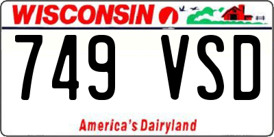 WI license plate 749VSD