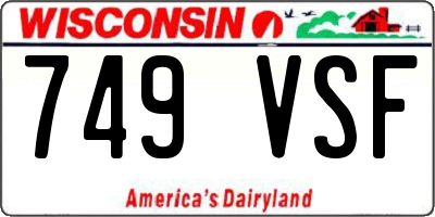 WI license plate 749VSF