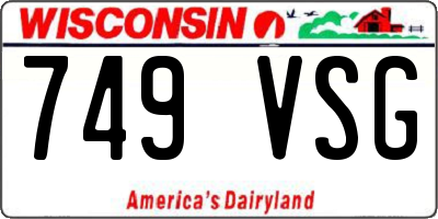 WI license plate 749VSG
