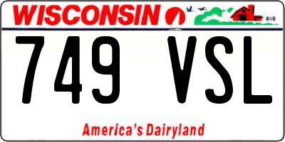 WI license plate 749VSL