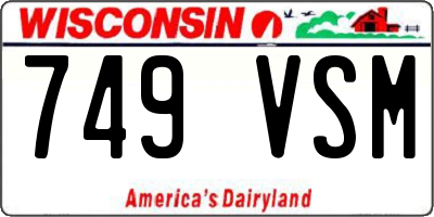 WI license plate 749VSM