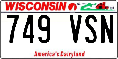 WI license plate 749VSN
