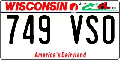 WI license plate 749VSO