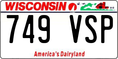 WI license plate 749VSP