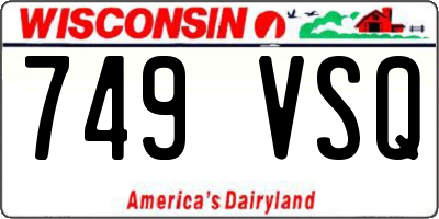 WI license plate 749VSQ