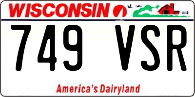 WI license plate 749VSR