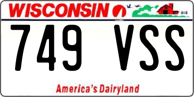 WI license plate 749VSS