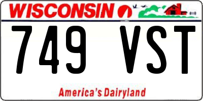 WI license plate 749VST