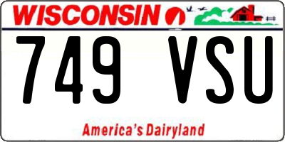 WI license plate 749VSU
