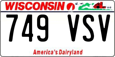 WI license plate 749VSV