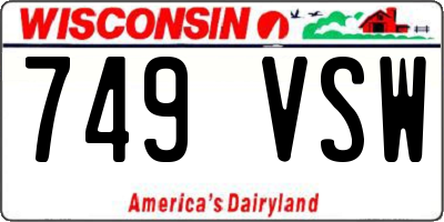 WI license plate 749VSW