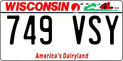 WI license plate 749VSY