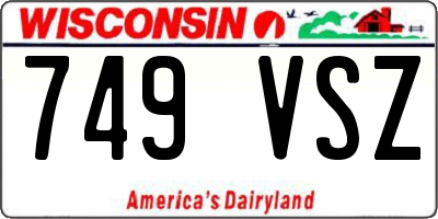 WI license plate 749VSZ
