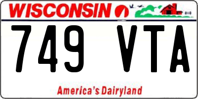 WI license plate 749VTA