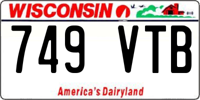 WI license plate 749VTB
