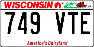 WI license plate 749VTE