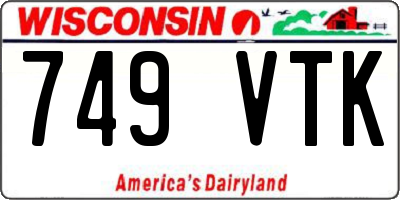 WI license plate 749VTK