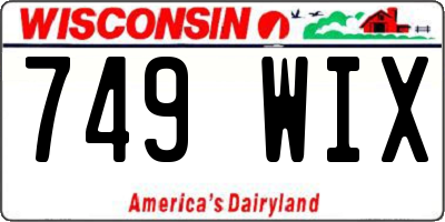 WI license plate 749WIX