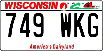 WI license plate 749WKG
