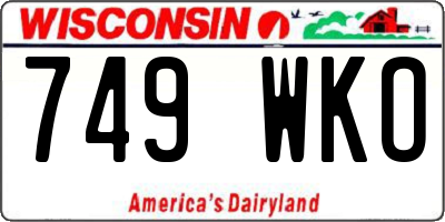WI license plate 749WKO