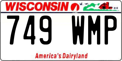WI license plate 749WMP