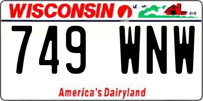 WI license plate 749WNW