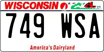 WI license plate 749WSA
