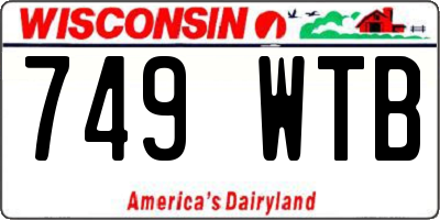WI license plate 749WTB