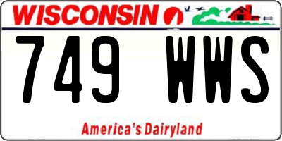 WI license plate 749WWS