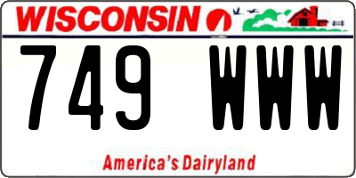 WI license plate 749WWW