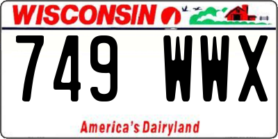 WI license plate 749WWX