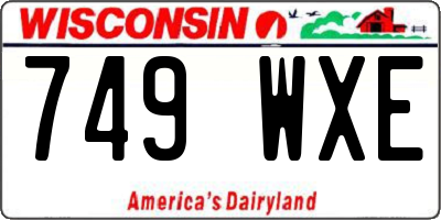 WI license plate 749WXE