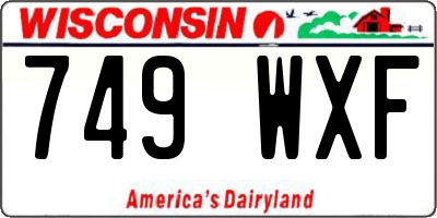 WI license plate 749WXF