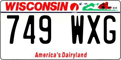 WI license plate 749WXG