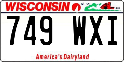 WI license plate 749WXI