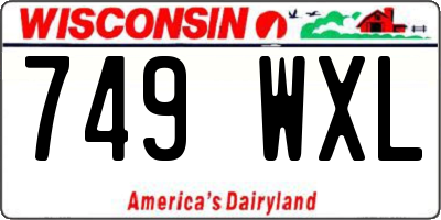WI license plate 749WXL