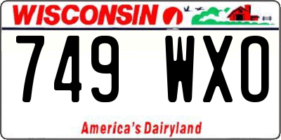 WI license plate 749WXO