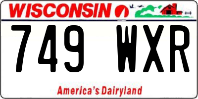 WI license plate 749WXR