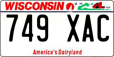 WI license plate 749XAC